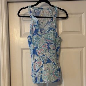 Lilly Pulitzer Arya Tank in Into the Deep Print – Medium